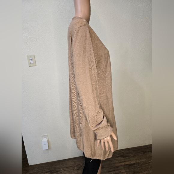 J. Jill Cardigan Sweater Size Large Open Front Tan - Picture 5 of 13